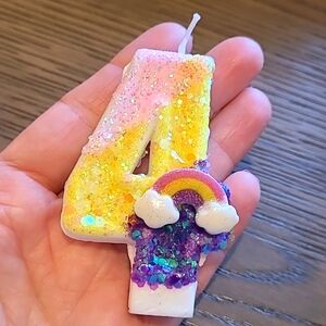 #4 Birthday Candle Unicorn 🦄  Rainbow